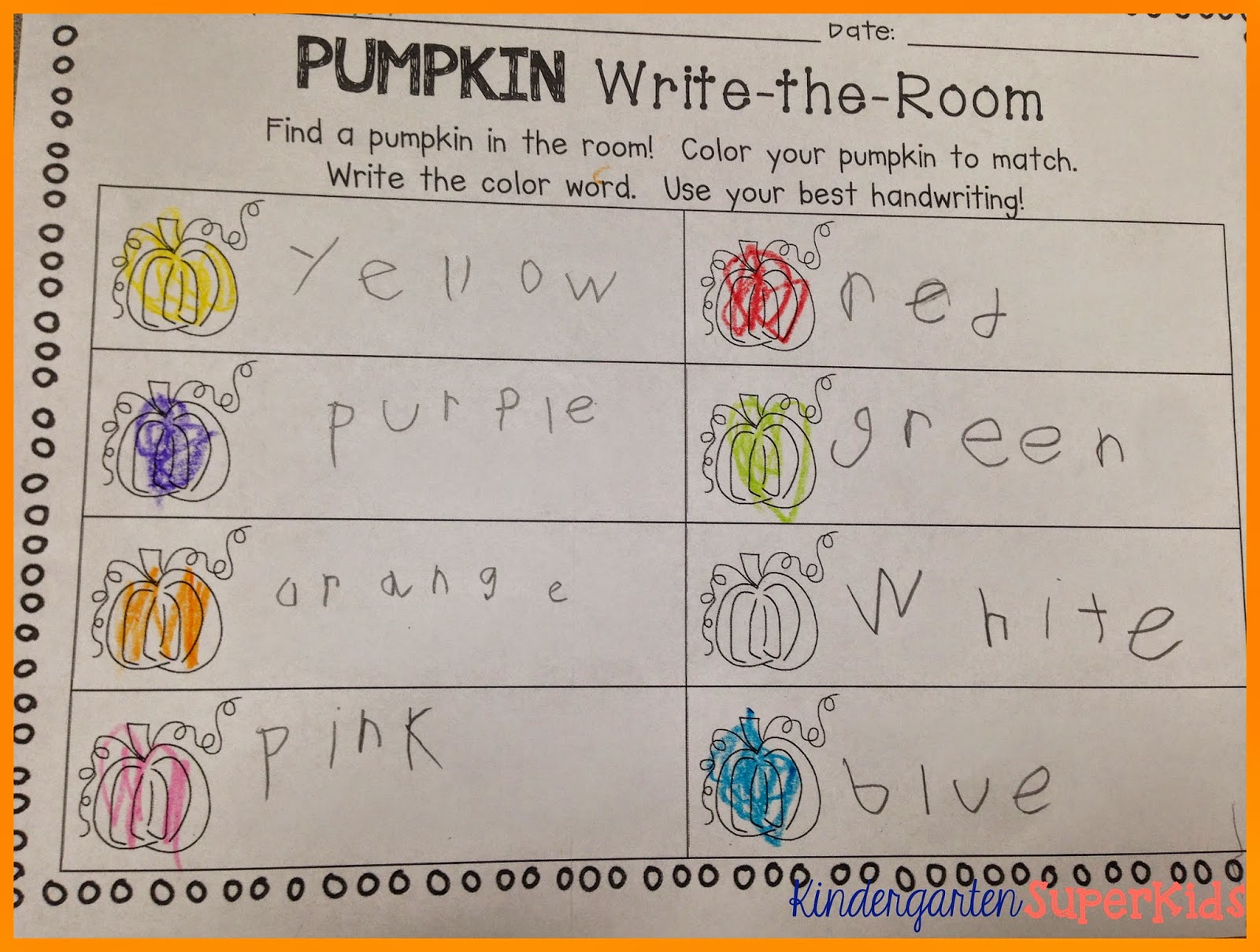 http://www.teacherspayteachers.com/Product/Pumpkin-Color-Words-Write-the-Room-1510380