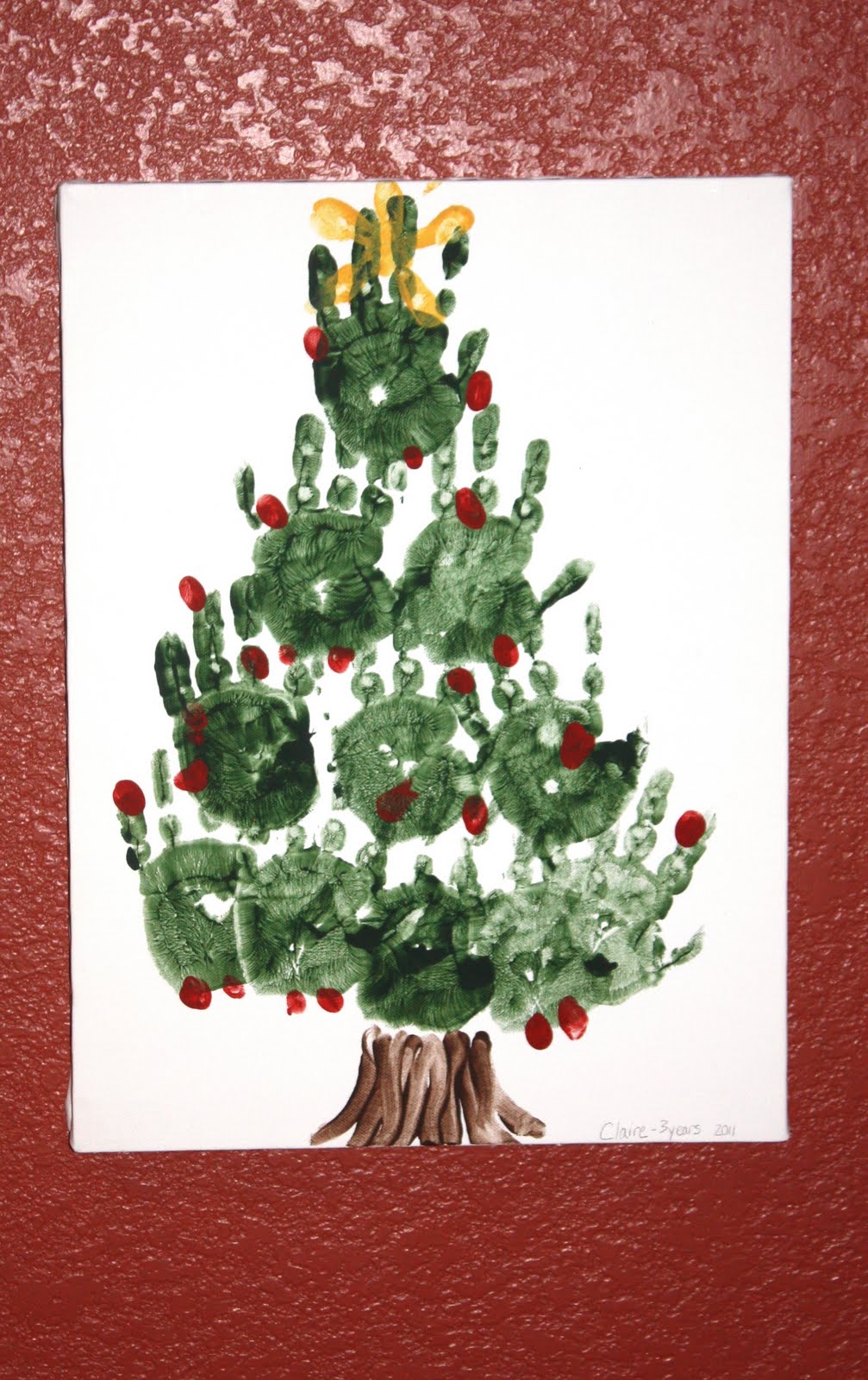 Hand Tree Handprint art, Christmas handprint crafts
