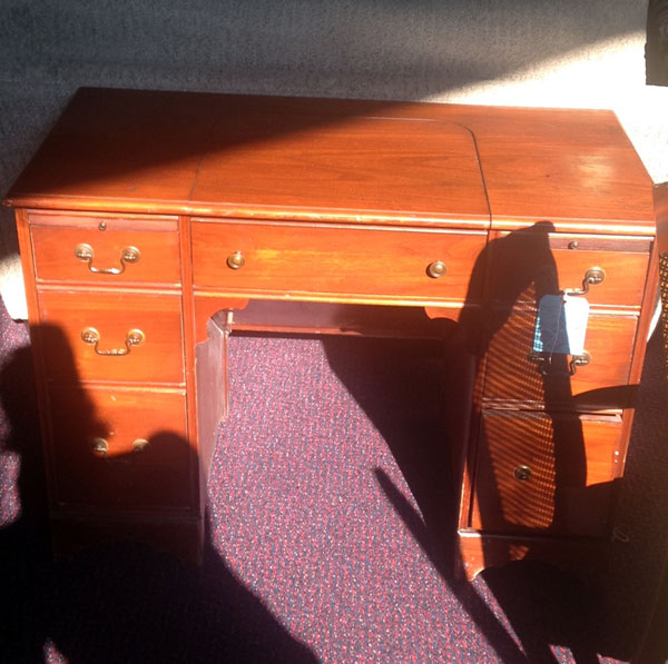 Vintage Sewing Desk to Laptop Desk Sew Half Crazy