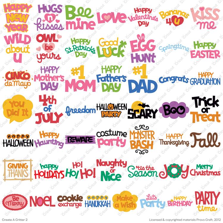 SweetSassyDiva Create a Critter 2 Cricut Cartridge