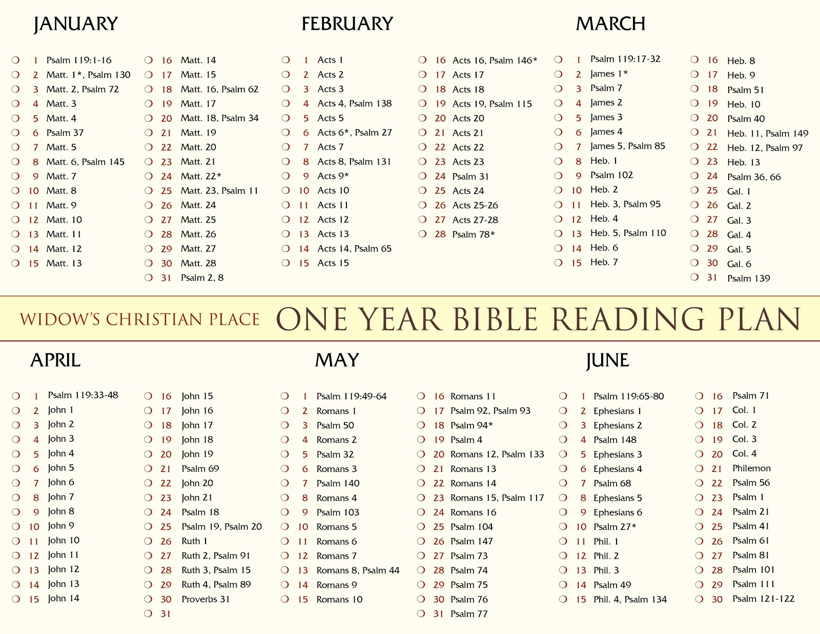 Click Image to Print Bible Reading Plan