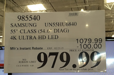 Samsung UN55HU6840FXZA 55 inch LED LCD HDTV at Costco