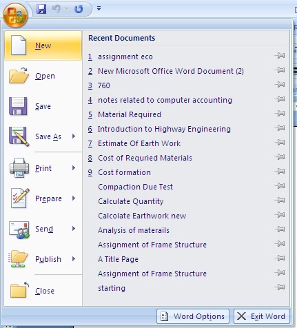 microsoft office button