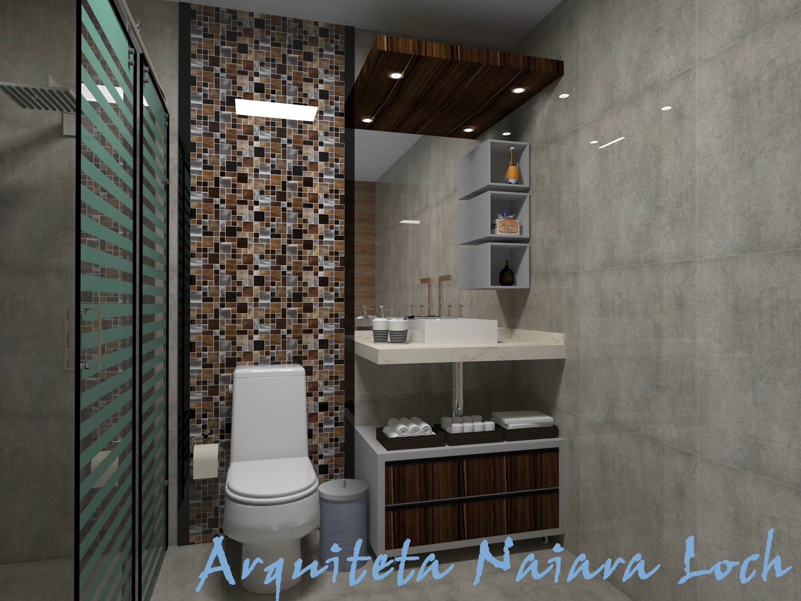 Banheiro com cuba de apoio e mdf que imita madeira Arquiteta Naiara Loch -> Cuba Banheiro Marrom Banheiro com cuba de apoio e mdf que imita madeira Arquiteta Naiara Loch -> Cuba Banheiro Marrom