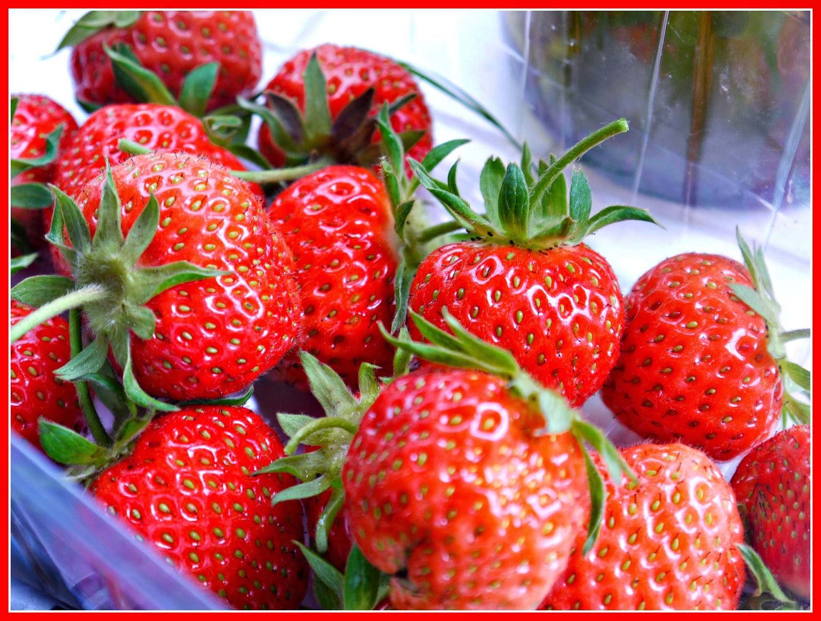 Red, ripe strawberries soft fruit, summer, fruit picking