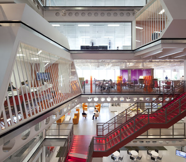 Photo of offices as seen from the stairs