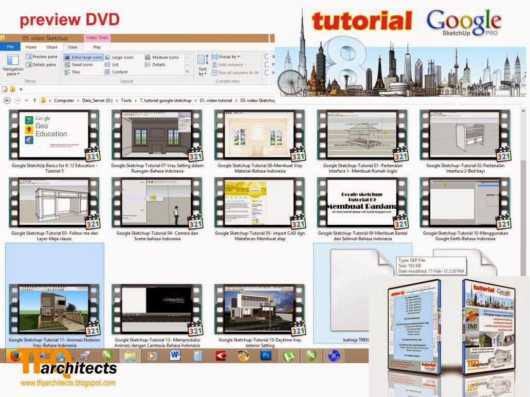 Tutorial Google Sketchup 2015 Bahasa Indonesia | dvd gambar kerja preview dvd tutorial google sketchup Tutorial Google Sketchup 2015 Bahasa Indonesia | dvd gambar kerja preview dvd tutorial google sketchup