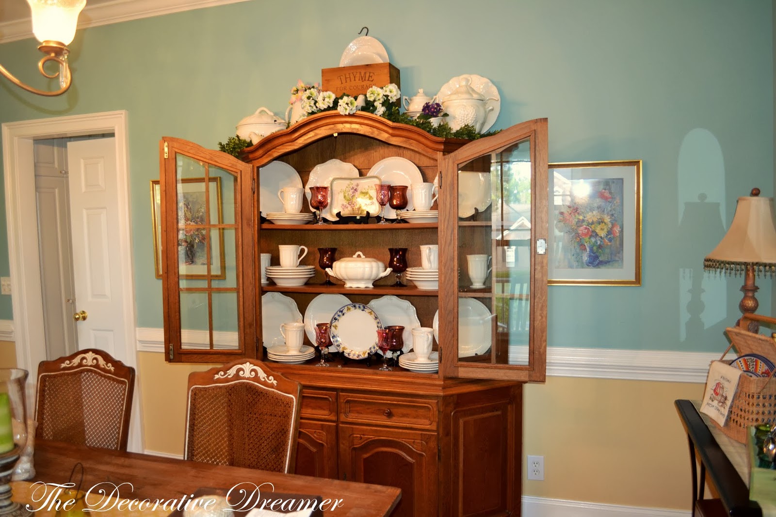 The Decorative Dreamer Decorating the Top of the China Hutch