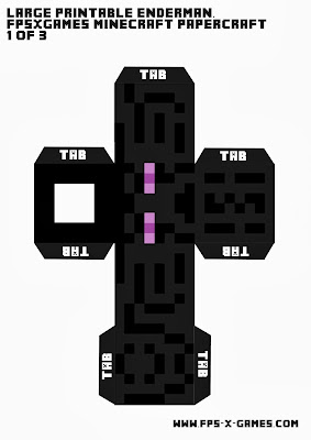 Large Minecraft Enderman - Printable Cut Out Character 1 of 3 Large Minecraft Enderman Printable Cut Out Character