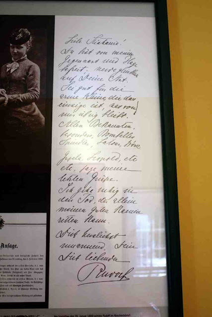 The controversial farewell letter from Crown Prince Rudolf © Copyright Monika Fuchs, TravelWorldOnline