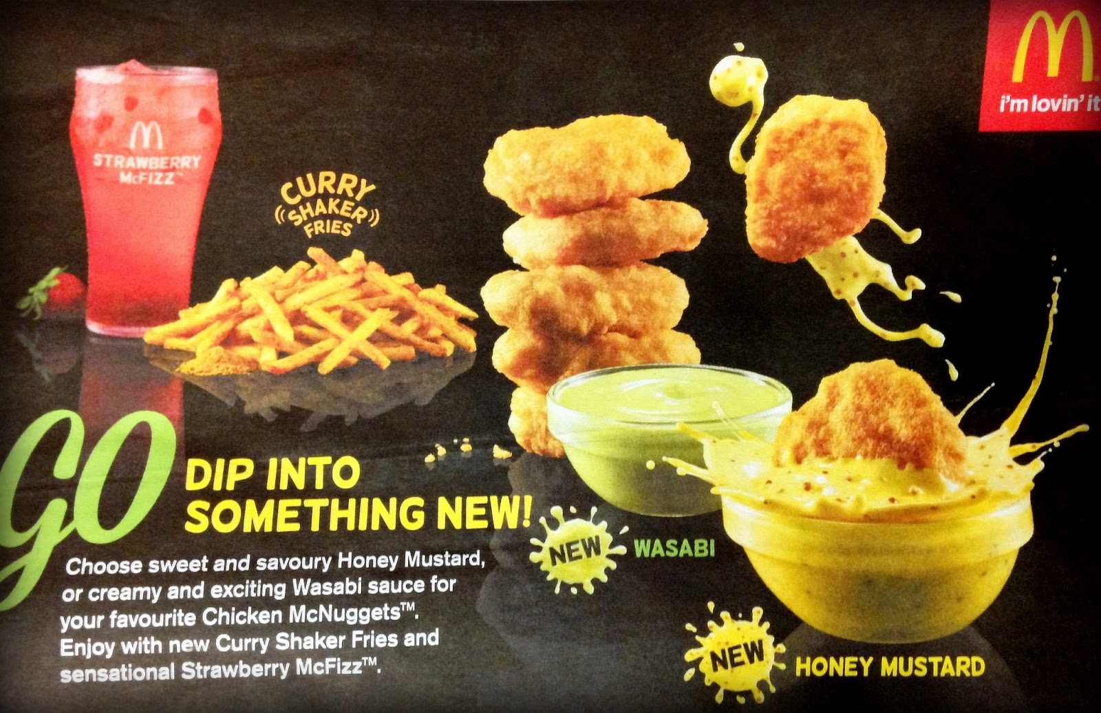 McDonald's Honey Mustard & Wasabi Sauce & New Curry Shaker Fries