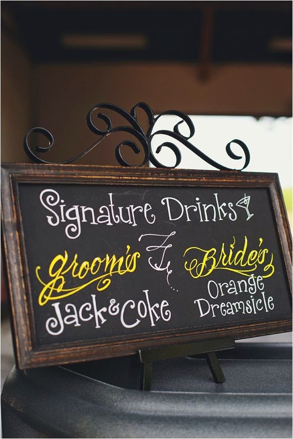 Beautiful Bridal Chalkboard Signature Cocktail Signs
