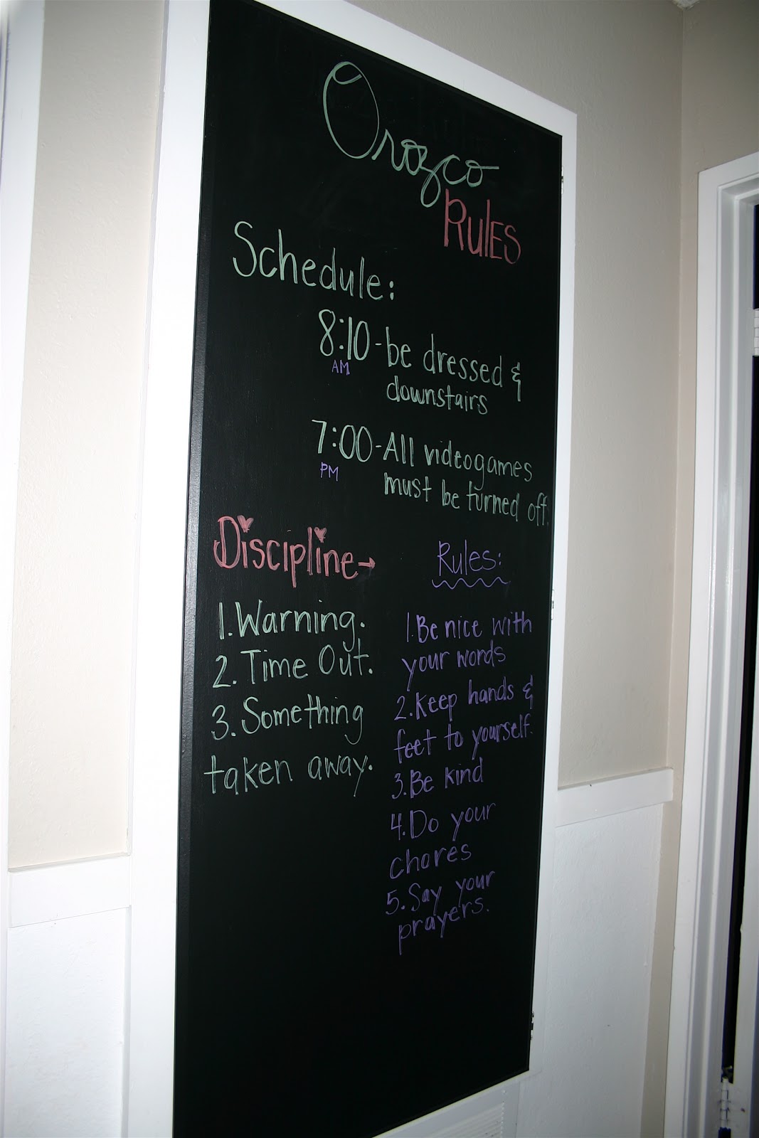 Rules On Chalkboard