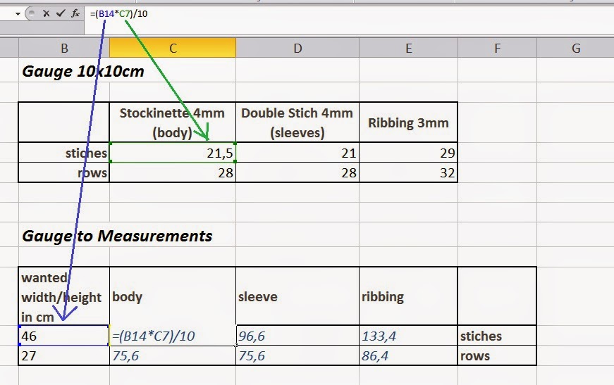 The Drizzle of Honey WIPWednesday HOW TO use Excel to Calculate Knitting