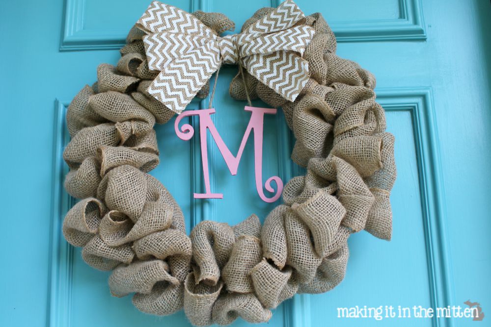 Making It In The Mitten Burlap Bubble Wreath