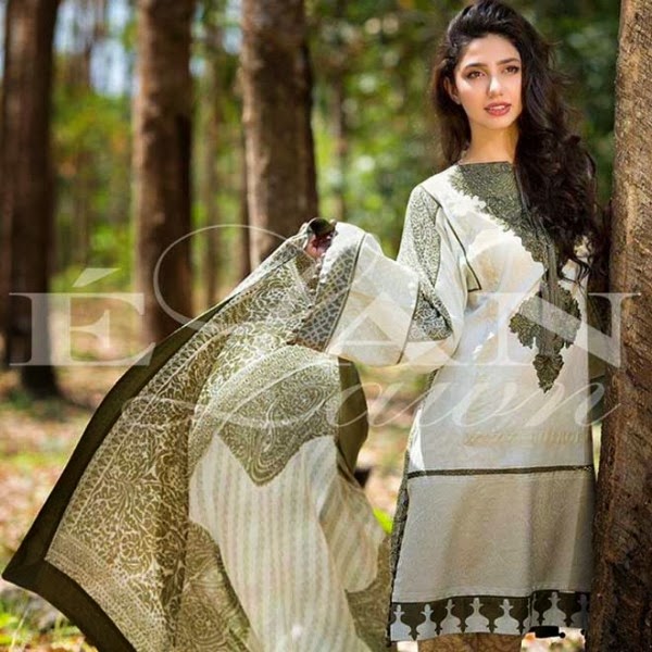 Elan Lawn Spring/Summer Dresses Collection 2014 Featuring Mahira Khan
