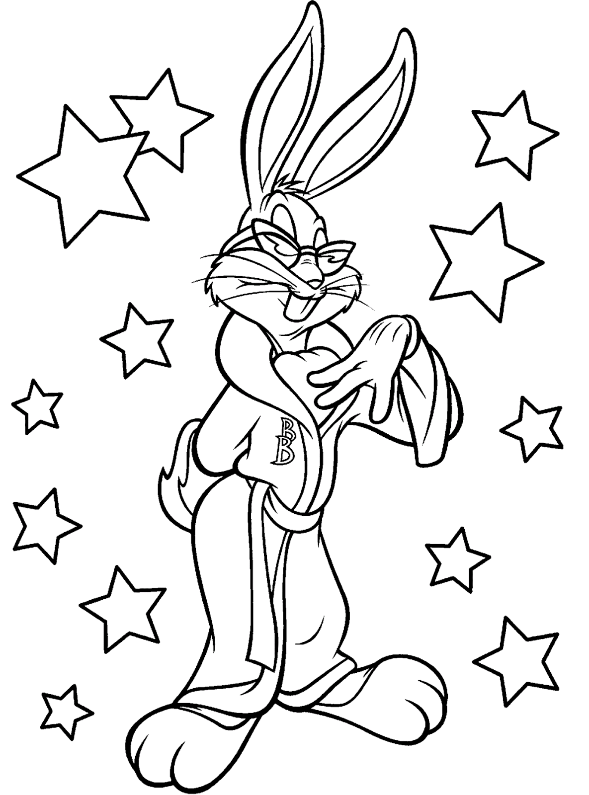 Belajar Mewarnai Gambar Kartun Bugs Bunny Kelinci Lucu Yang Cerdik