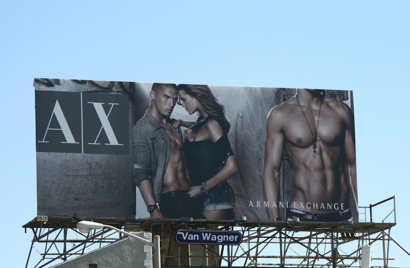 Armani Exchange male torso billboard
