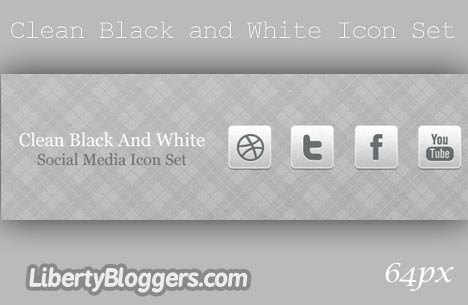 Clean Black And White Social Media Icon Set Clean Black And White Social Media Icon Set