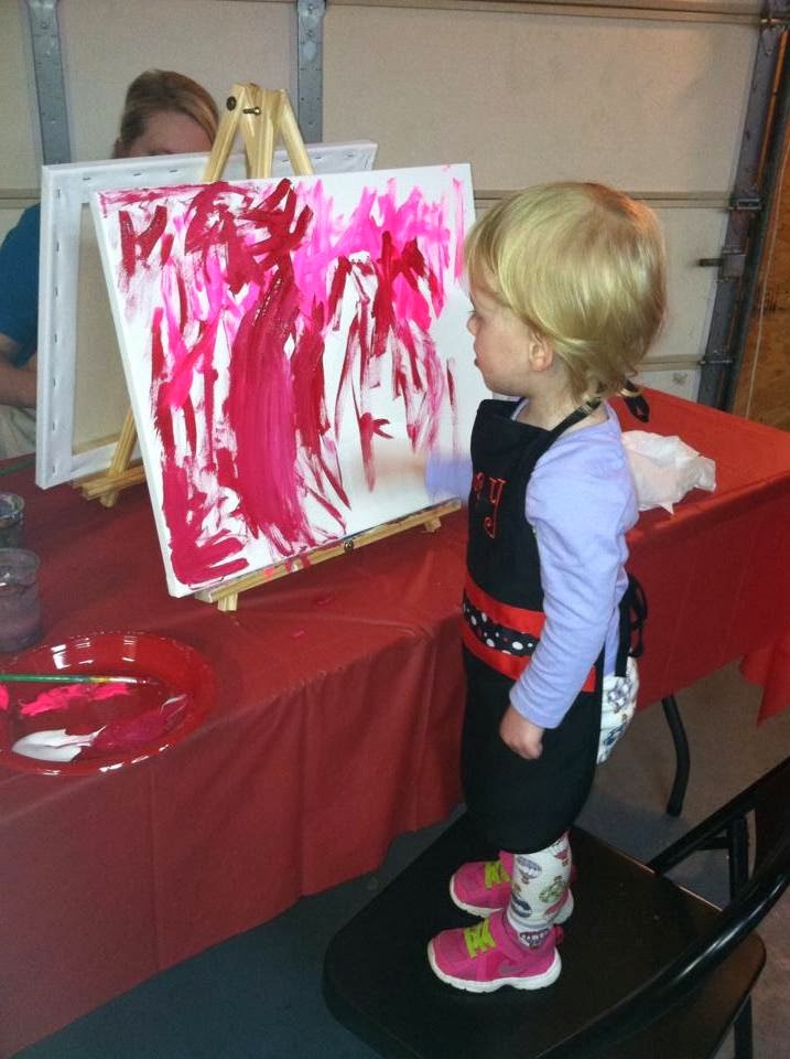 Art Julz Mommy & Me valentine paint class