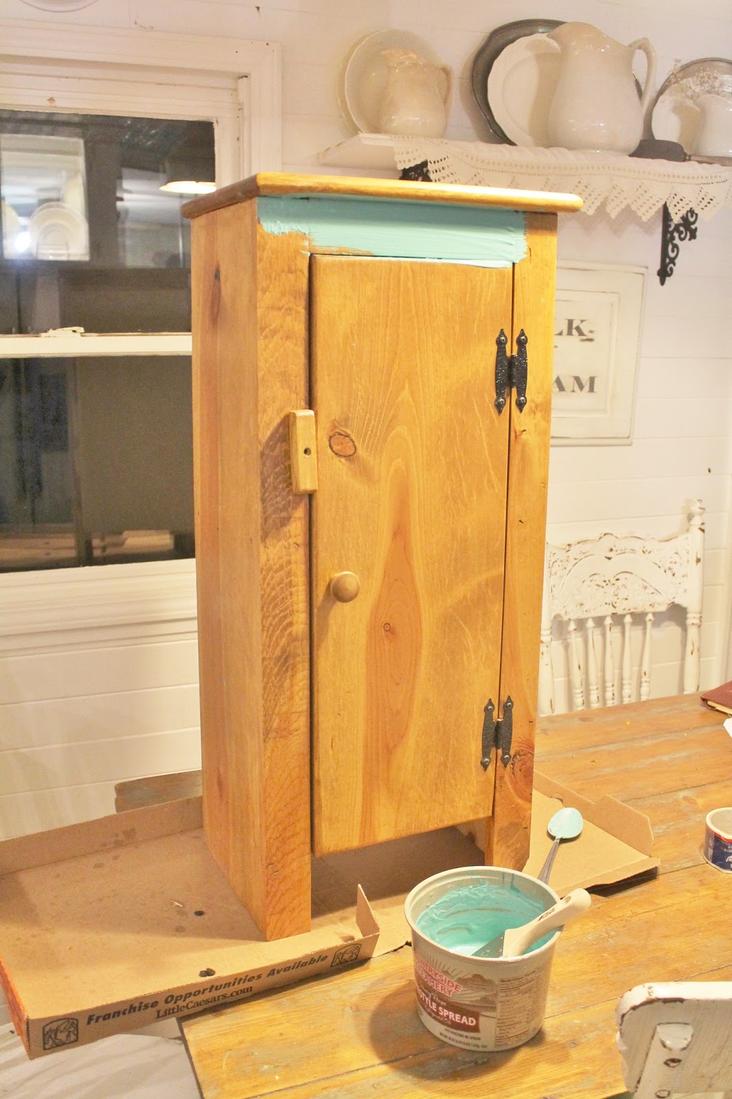Homemade Chalk Style Paint Pie Safe Knick of Time