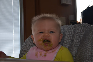 Cute baby not liking green peas