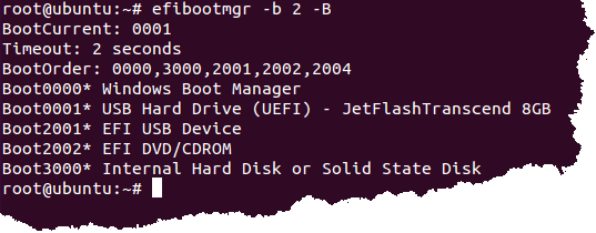 Ubuntu has been removed from BootOrder