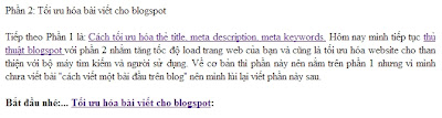 Cách tối ưu hóa blogspot ( phần 2) Cách tối ưu hóa blogspot ( phần 2)