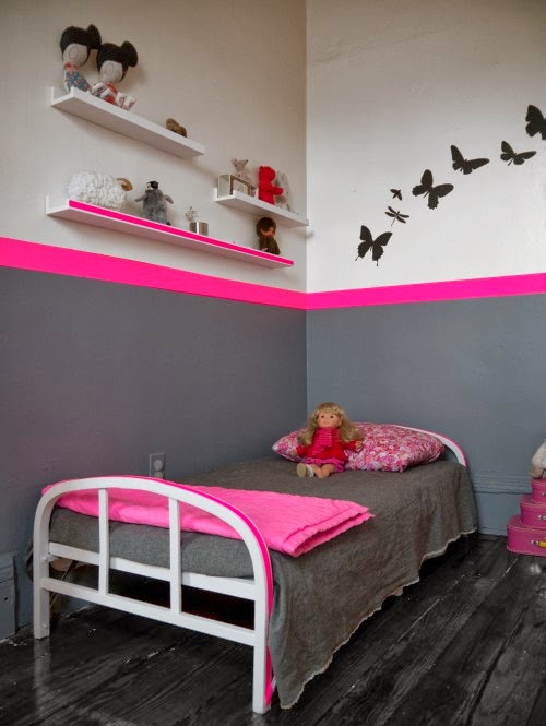 Dormitorios para niñas en rosa y gris - Ideas para decorar dormitorios