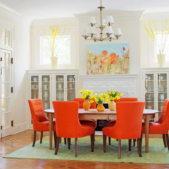 Color inspiration: Decorating with pink and orange. Beautiful! entirelyeventfulday.com #decorating #orange #pink