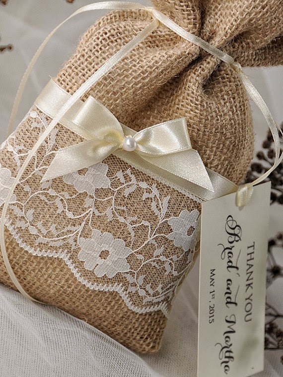 Lace Rustic Favor Bags.Rustic Wedding Bag Unxia
