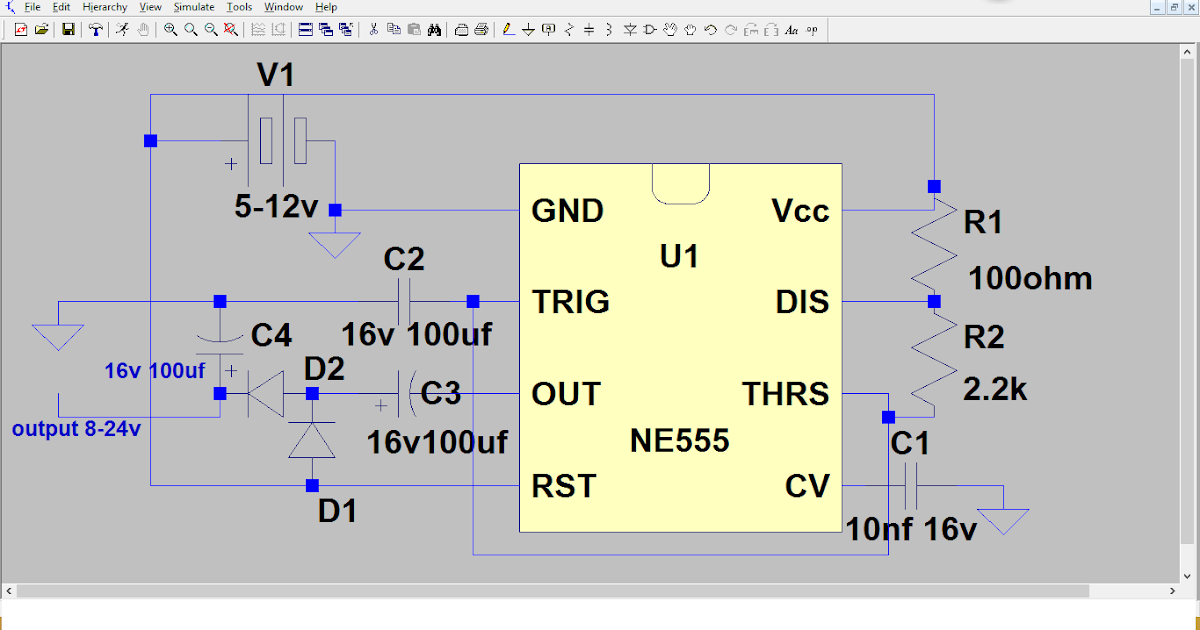555 Timer Projects: Voltage Doubler using NE555 Project#4