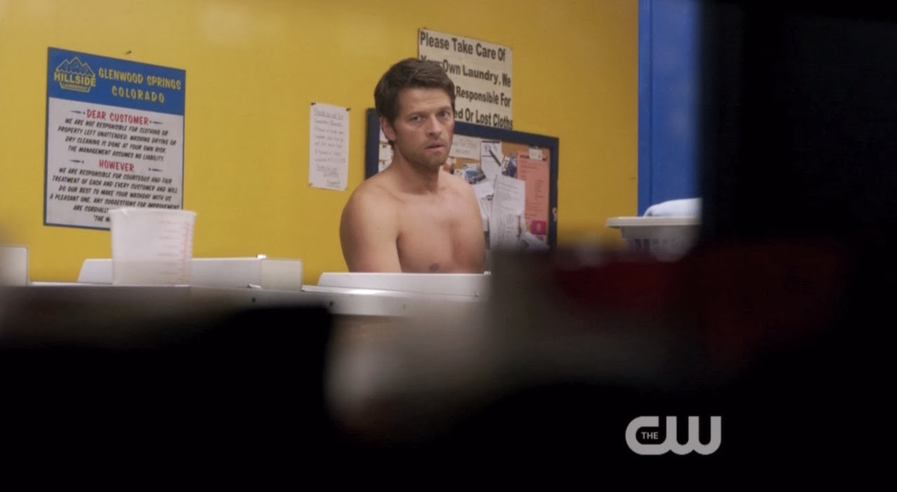 Misha Collins shirtless wearing boxers sexy pictures.