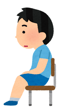 姿勢の悪い椅子に座る男の子のイラスト