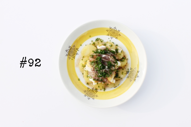 Delicious Tapas Soused herring with potatoes, egg and browned butter 92