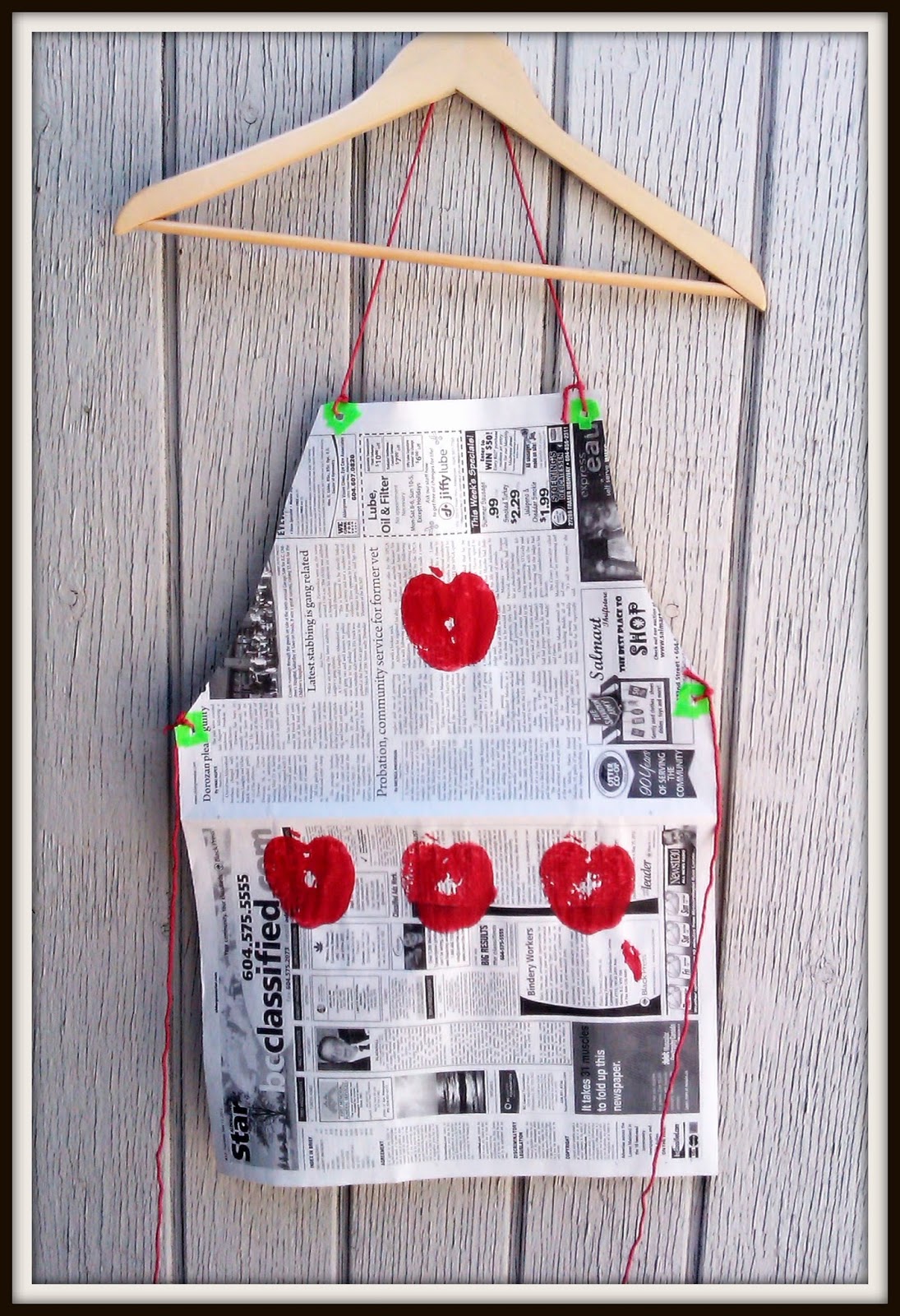 Double Treble Craft Adventures Newspaper Art Apron Craft & More!