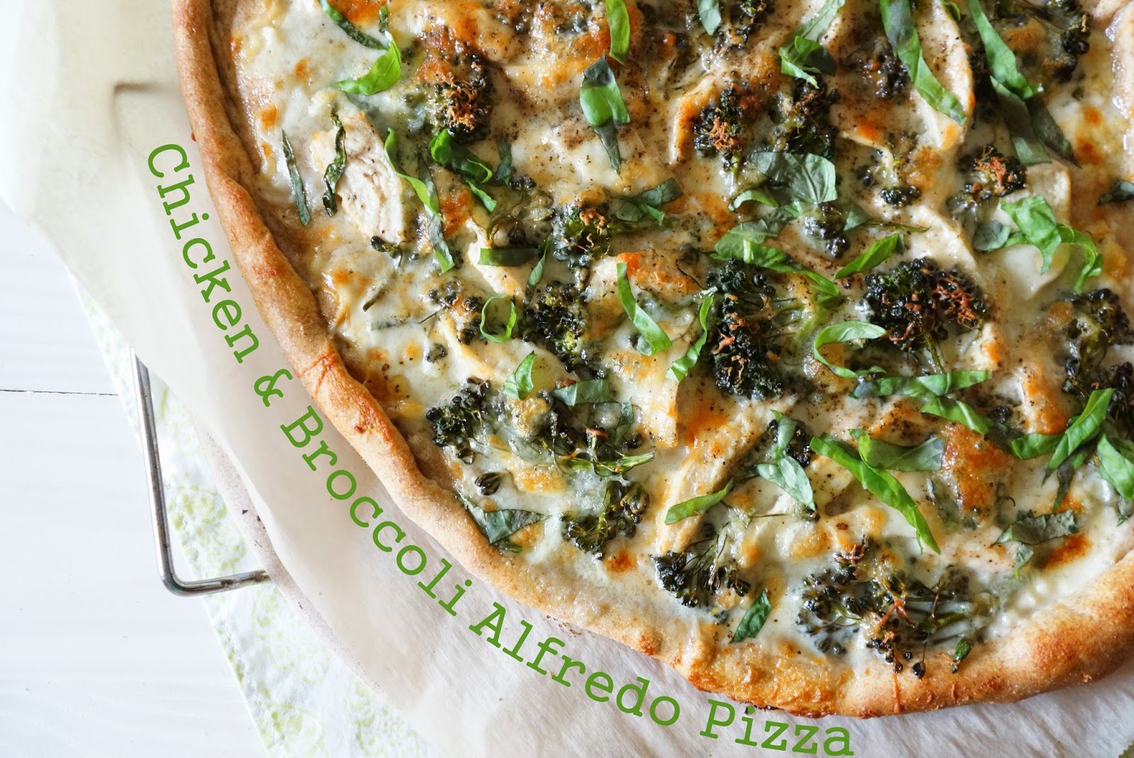 Broccoli Chicken Alfredo Pizza total time 30 minutes Alley's Recipe