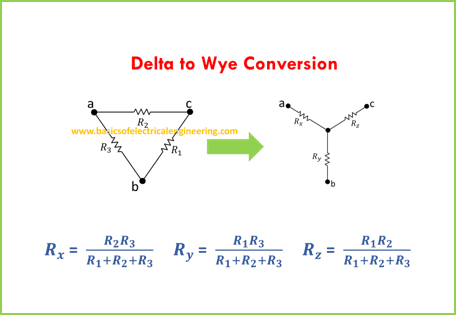 Delta to wye conversion solved examples