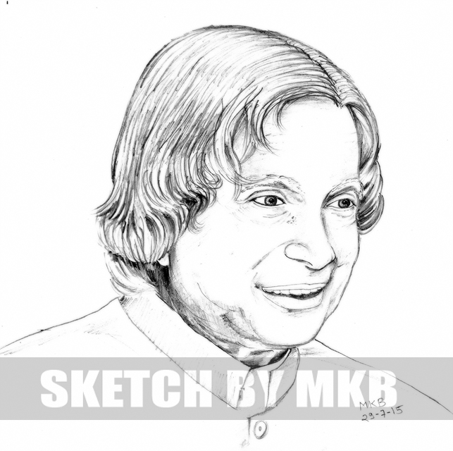 Mukesh Kumar Bhamoriya Sketch Of Dr A P J Abdul Kalam For My Client Mr Akshay Laghate Pune Normal Pencil On A4 Paper Status Sold