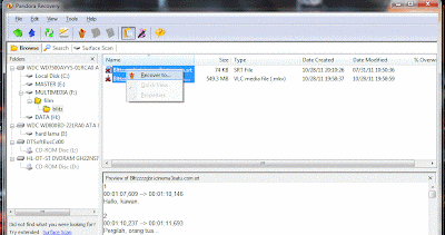pandora recovery error