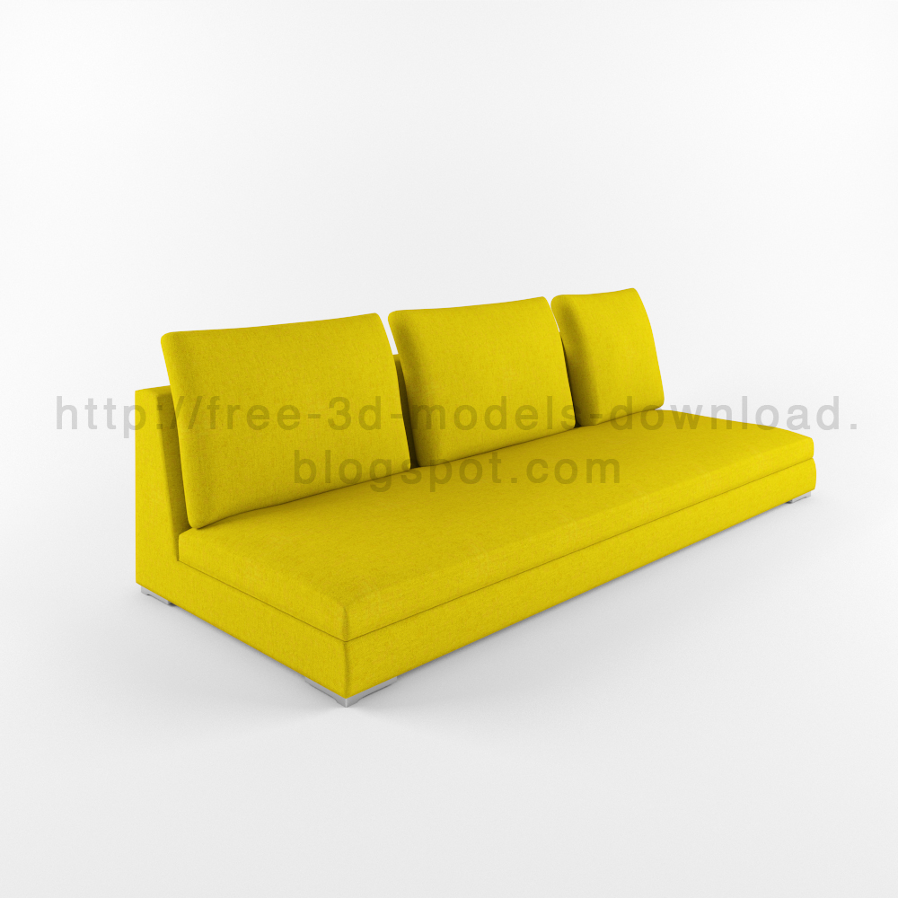 3d модель, 3d model, Charles, b&b, free download, furniture, Italia, sofa, yellow, диван, скачать бесплатно