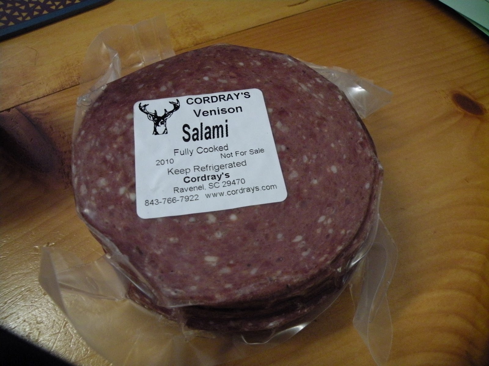 Cordray's Venison Salami, sliced in 1 lb. packs