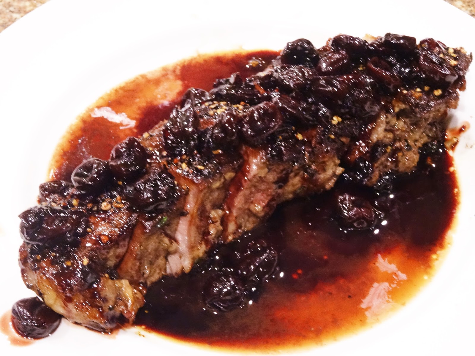 Bon Appétit...an American Test Kitchen Test 114 Pepper Crusted Steak with Port Cherry
