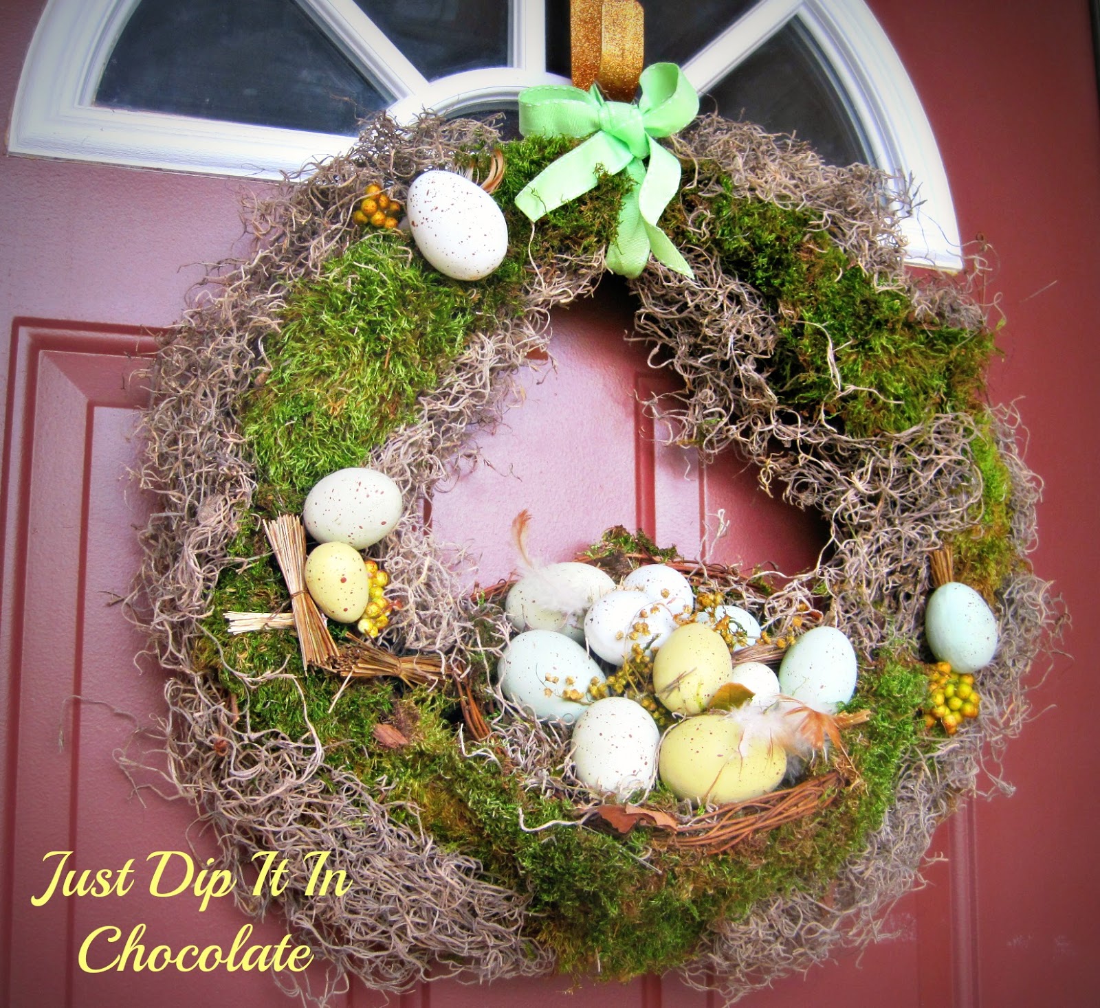 Just Dip It In Chocolate Spanish Moss Spring Wreath
