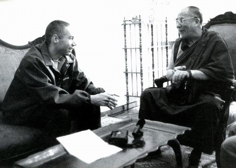 A photo of Adam Yauch's interview with Dalai Lama