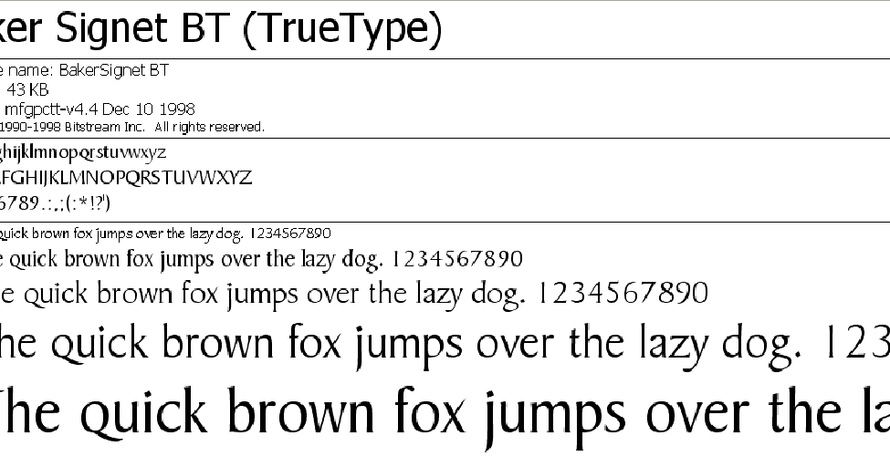 Baker signet bold font free download windows 10