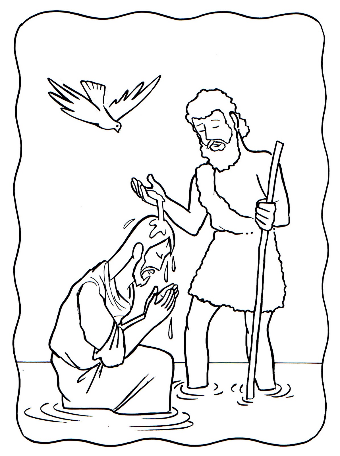 Colorear El Bautismo de Jesús | Dibujos infantiles, imagenes cristianas