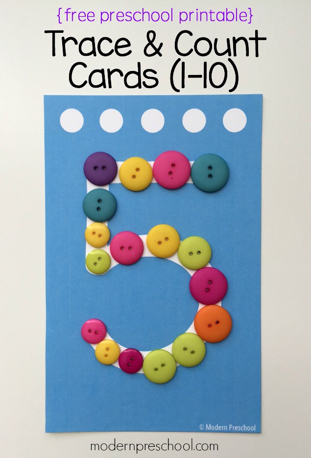 Preschool Trace & Count Number Cards {free printable!}