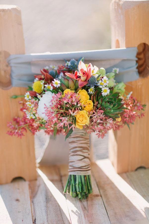 Beautiful Bridal Rustic Wildflower Bouquets
