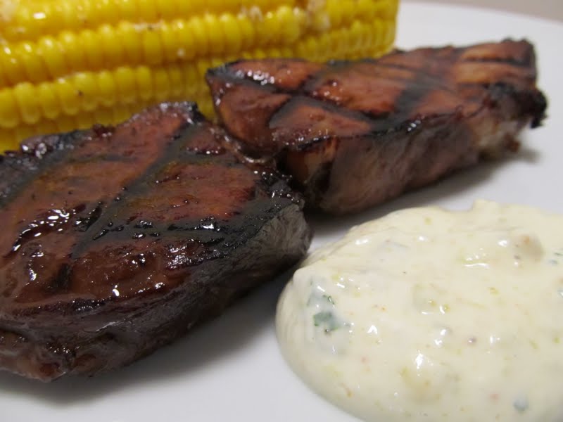 Jenn's Food Journey Balsamic Steaks with Roasted Jalapeno Aioli